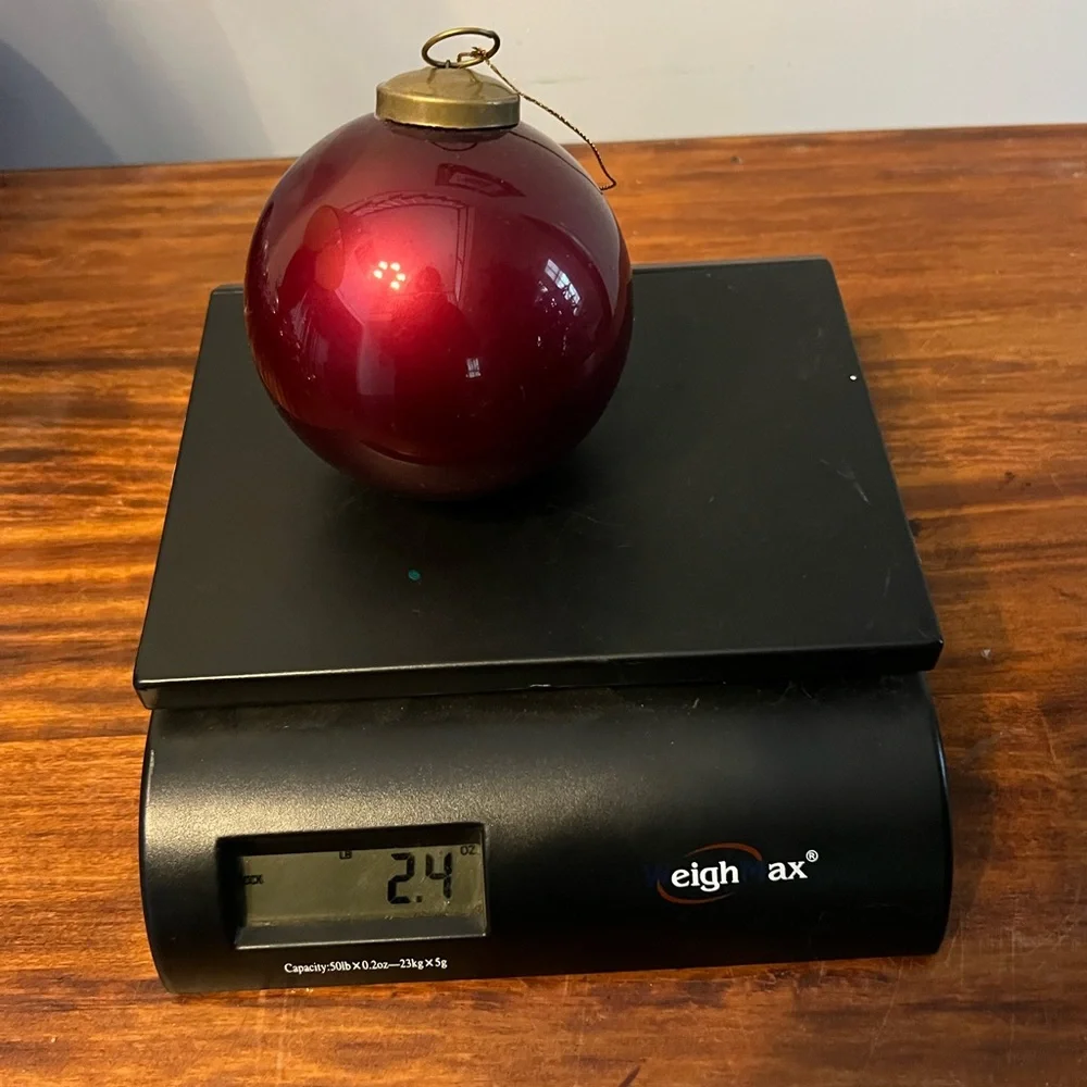 Vintage Restoration Hardware Red Glass Christmas Ornament